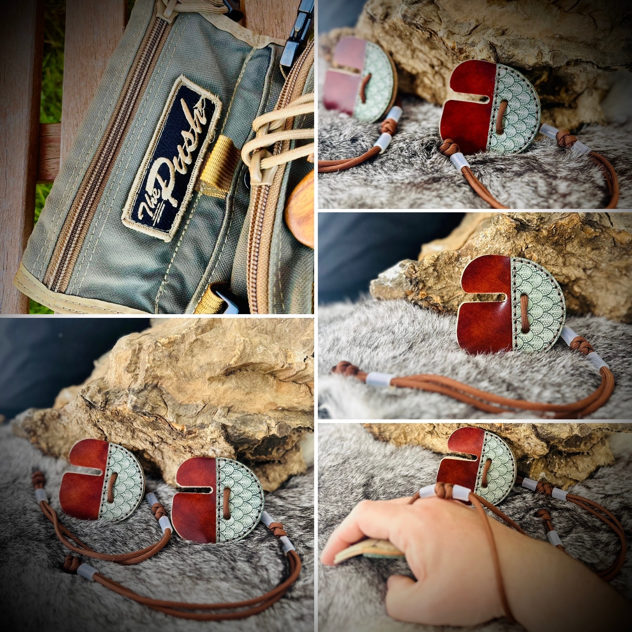 The Pull – a customer commission quiver with scale-pattern leather detail